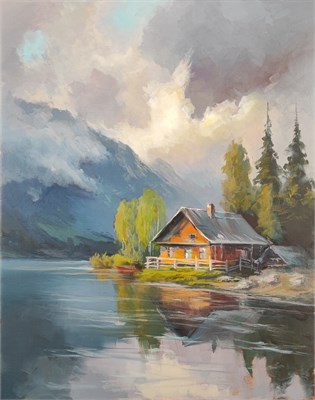 Картина "Дом у озера" 3047 - фото 9807