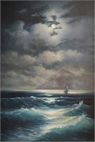 Картина "Морской вид при луне" 3040