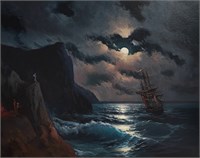 Картина №Корабль в лунную ночь" 3041