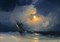 Буря на море лунной ночью 0090